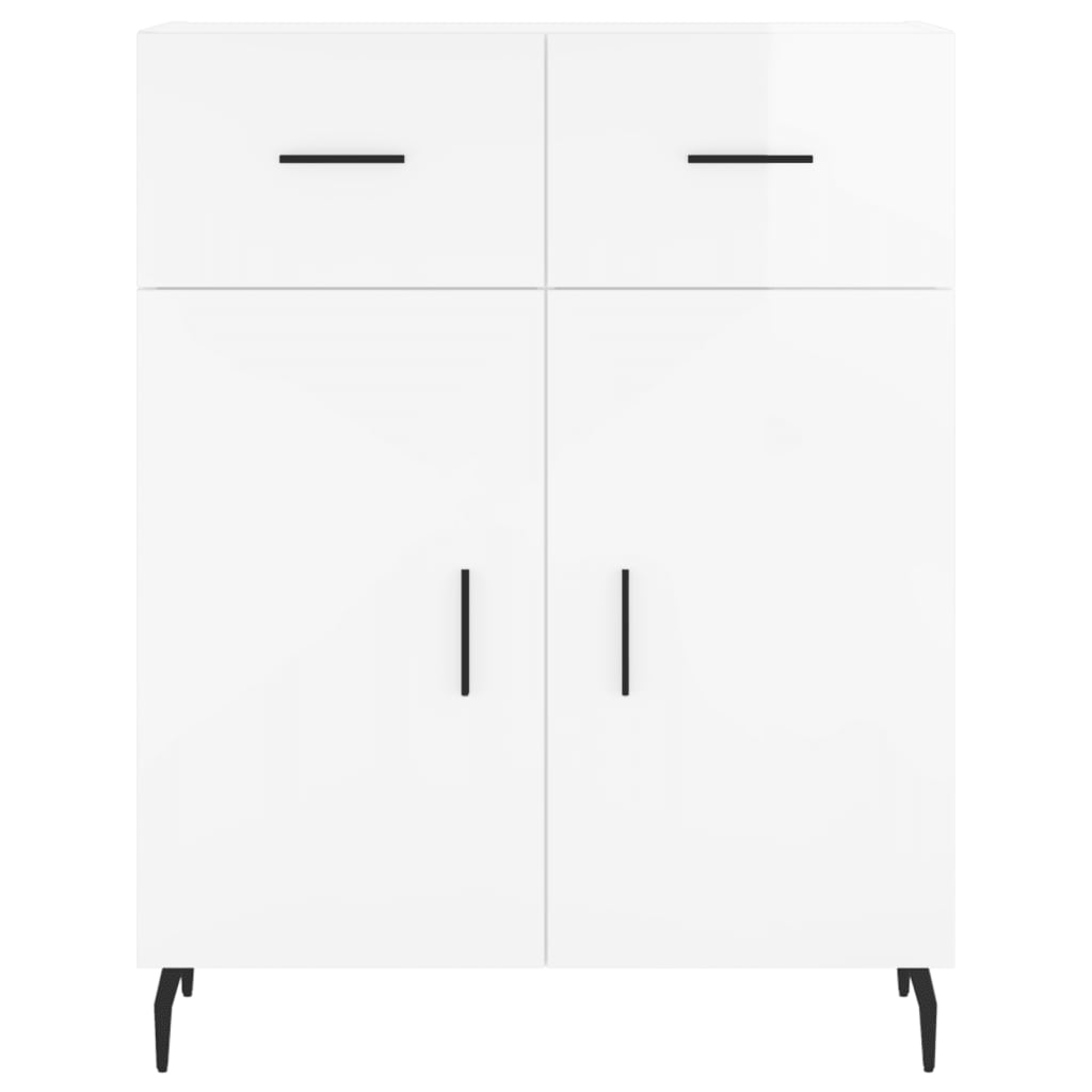 Sideboard High Gloss White 69.5x34x90 cm Engineered Wood