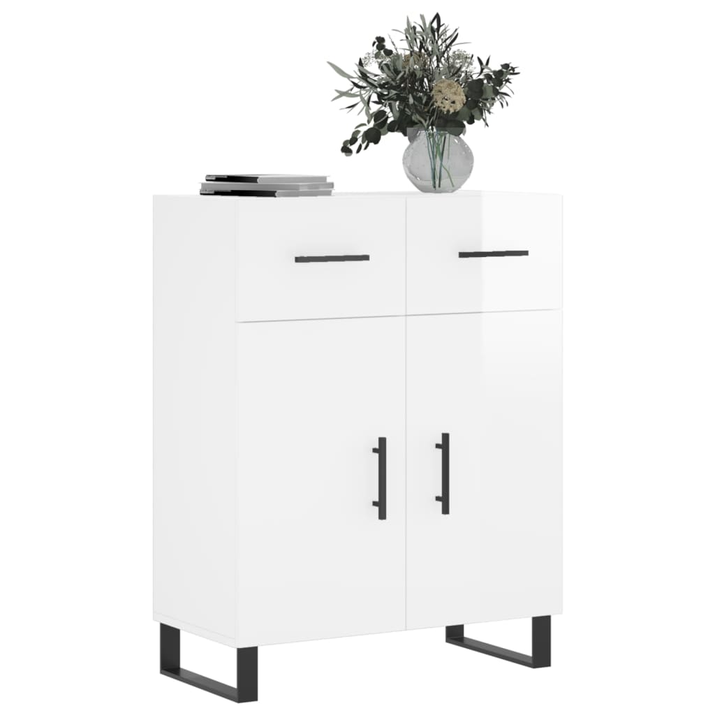Sideboard High Gloss White 69.5x34x90 cm Engineered Wood