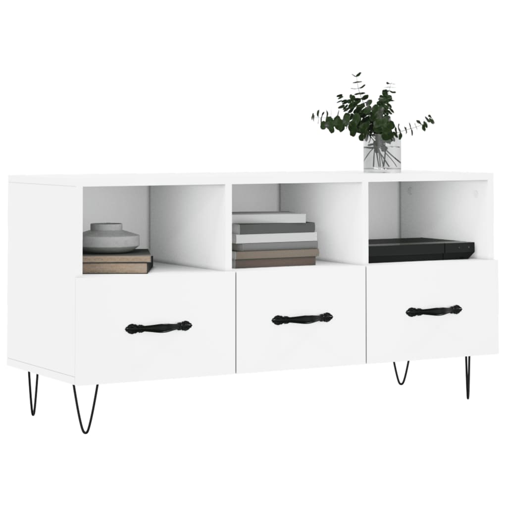 Modern Wooden TV Tele Stand Unit Cabinet With 3 Drawers & Open Storage Compartments