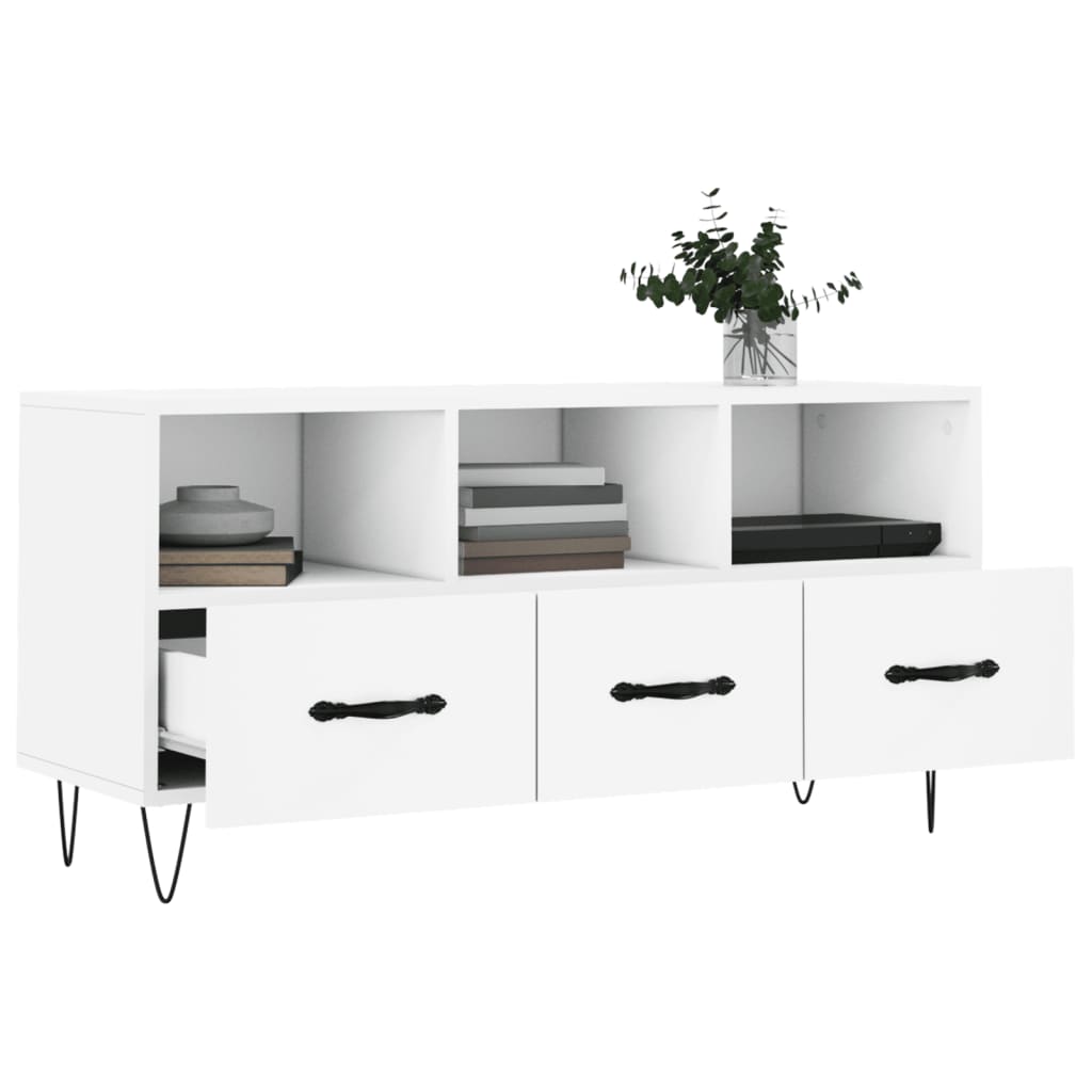 Modern Wooden TV Tele Stand Unit Cabinet With 3 Drawers & Open Storage Compartments