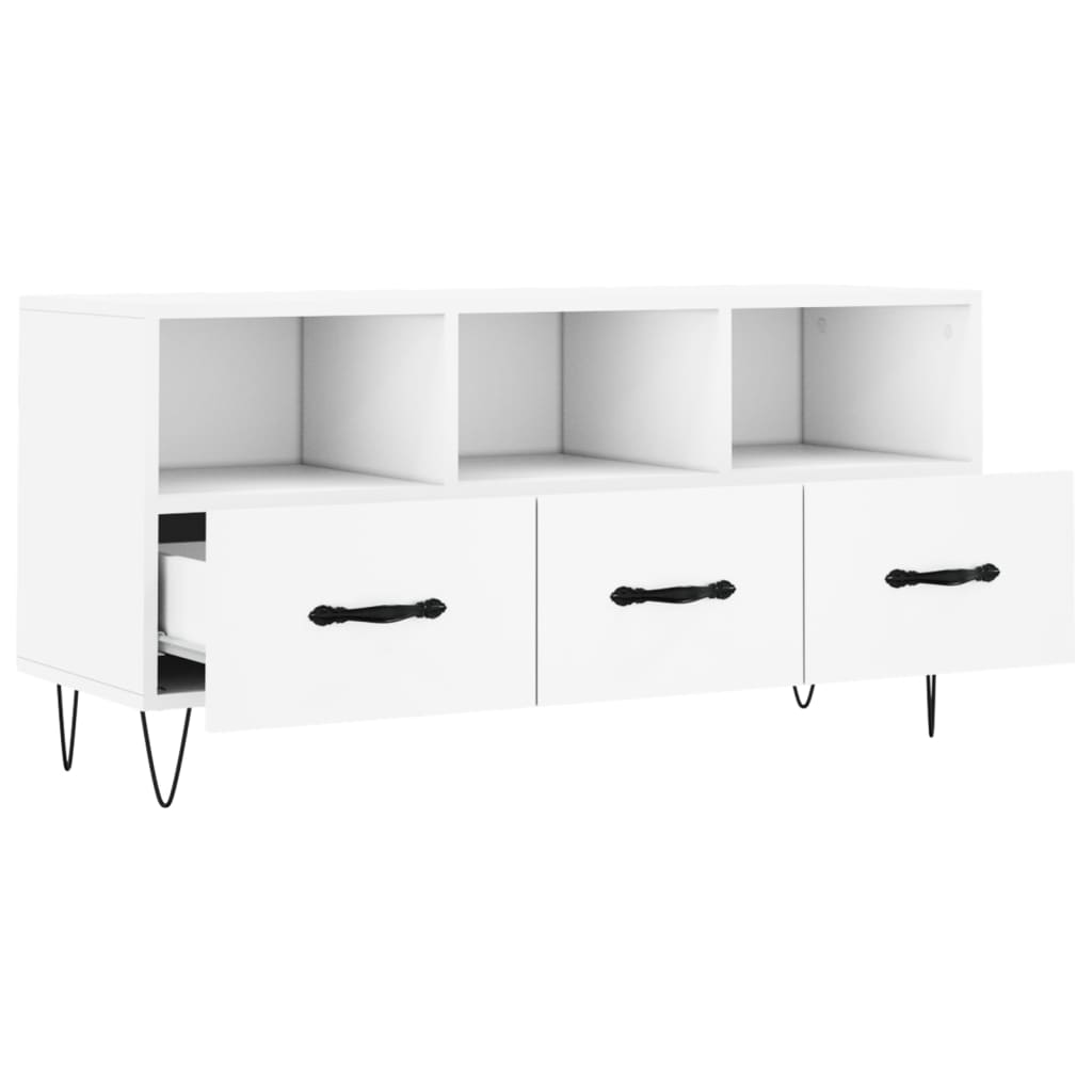 Modern Wooden TV Tele Stand Unit Cabinet With 3 Drawers & Open Storage Compartments