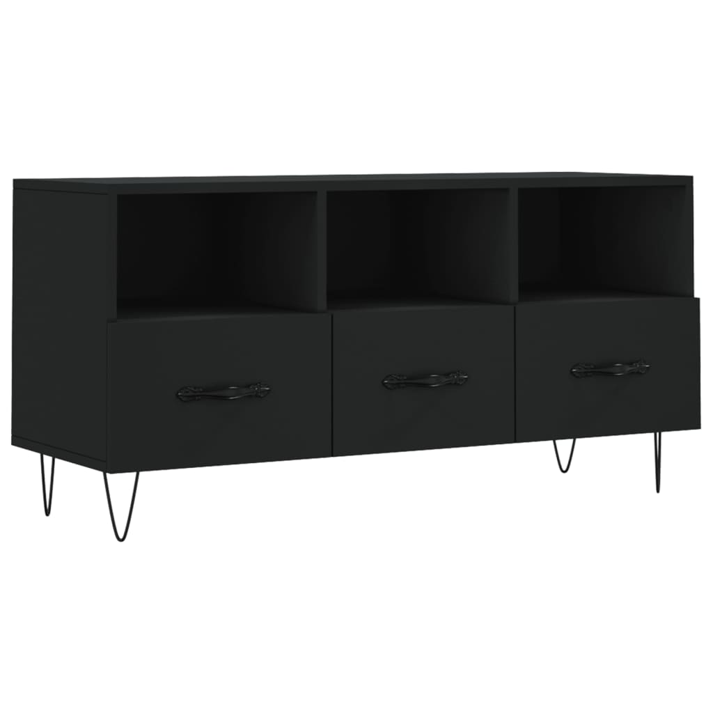 Modern Wooden TV Tele Stand Unit Cabinet With 3 Drawers & Open Storage Compartments