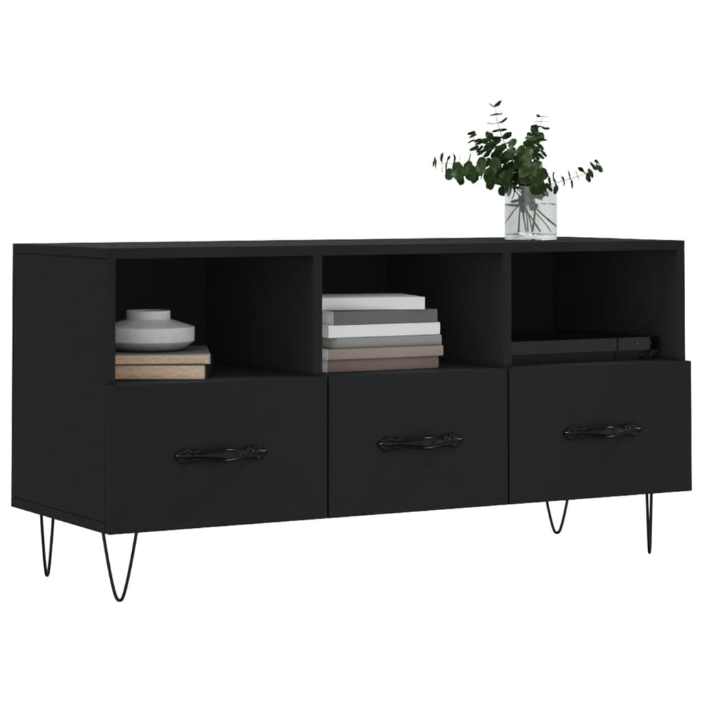 Modern Wooden TV Tele Stand Unit Cabinet With 3 Drawers & Open Storage Compartments