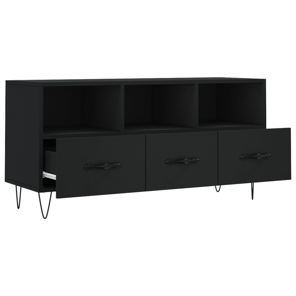 Modern Wooden TV Tele Stand Unit Cabinet With 3 Drawers & Open Storage Compartments