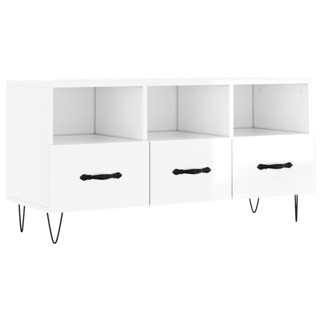 Modern Wooden TV Tele Stand Unit Cabinet With 3 Drawers & Open Storage Compartments