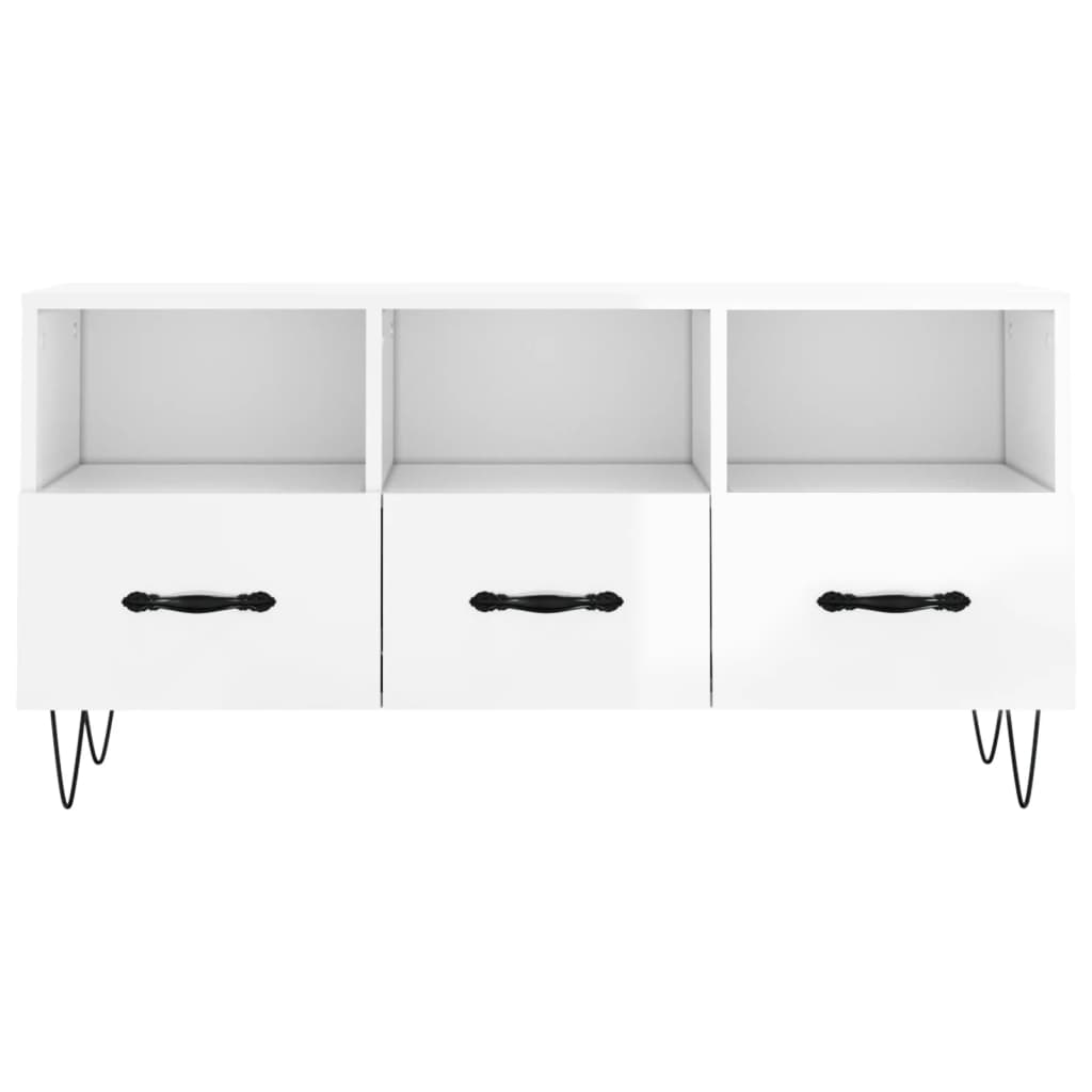 Modern Wooden TV Tele Stand Unit Cabinet With 3 Drawers & Open Storage Compartments