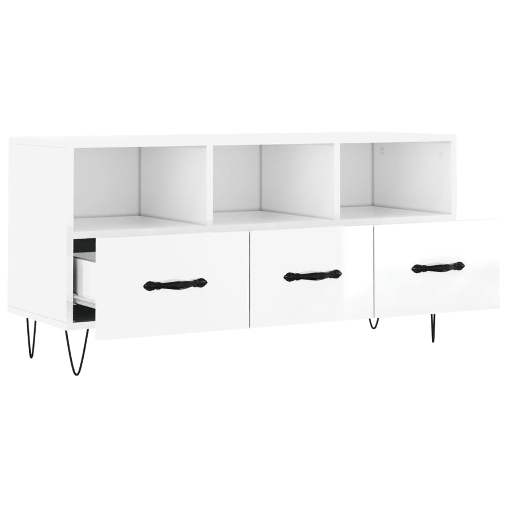 Modern Wooden TV Tele Stand Unit Cabinet With 3 Drawers & Open Storage Compartments