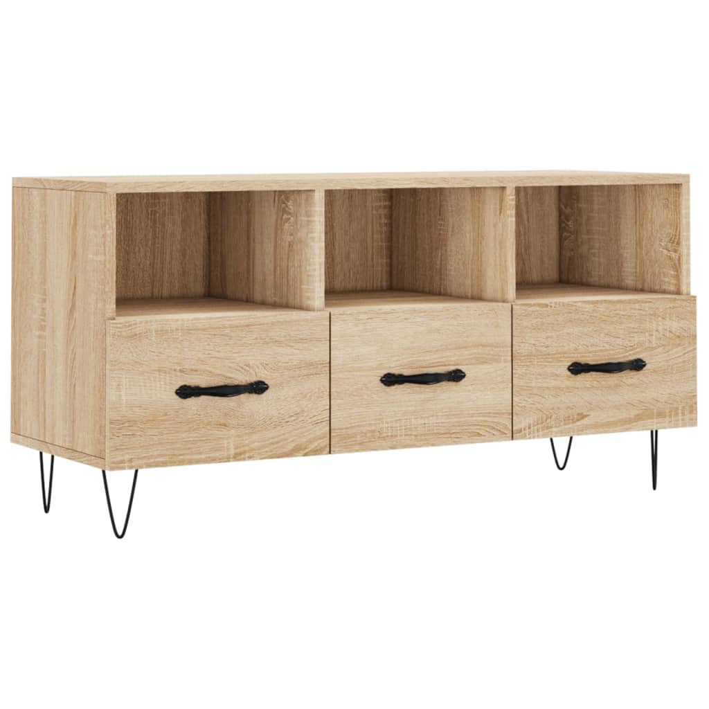 Modern Wooden TV Tele Stand Unit Cabinet With 3 Drawers & Open Storage Compartments