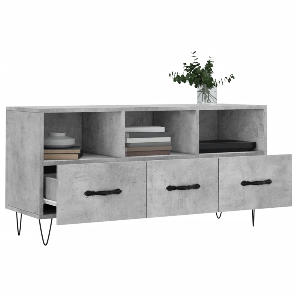 Modern Wooden TV Tele Stand Unit Cabinet With 3 Drawers & Open Storage Compartments