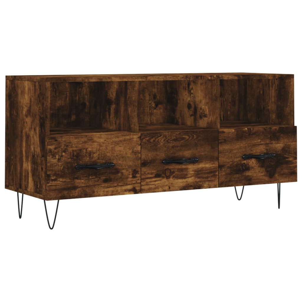 Modern Wooden TV Tele Stand Unit Cabinet With 3 Drawers & Open Storage Compartments