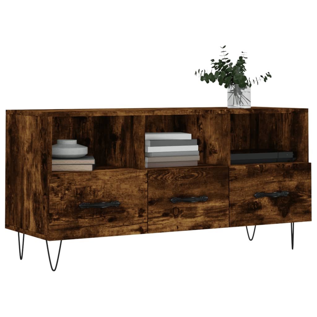 Modern Wooden TV Tele Stand Unit Cabinet With 3 Drawers & Open Storage Compartments