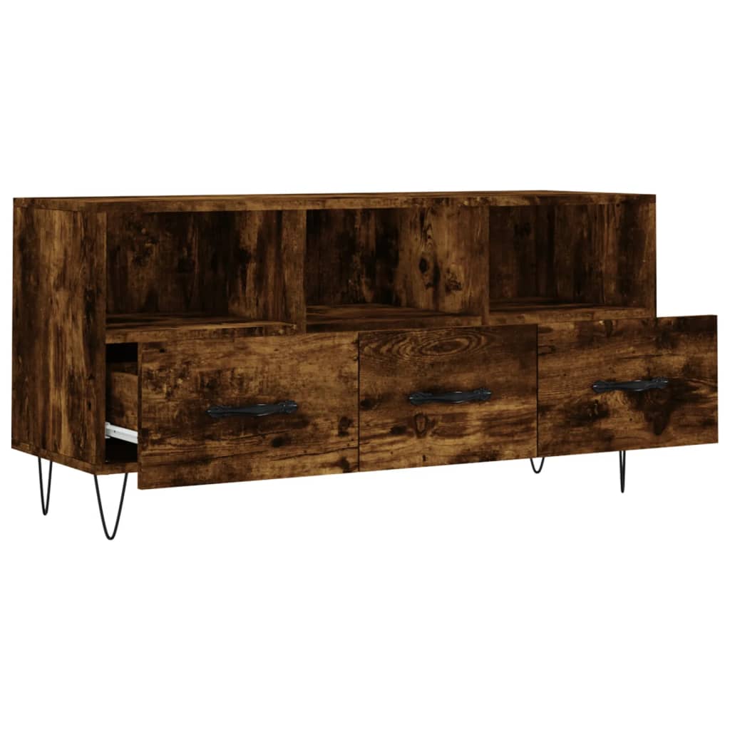 Modern Wooden TV Tele Stand Unit Cabinet With 3 Drawers & Open Storage Compartments