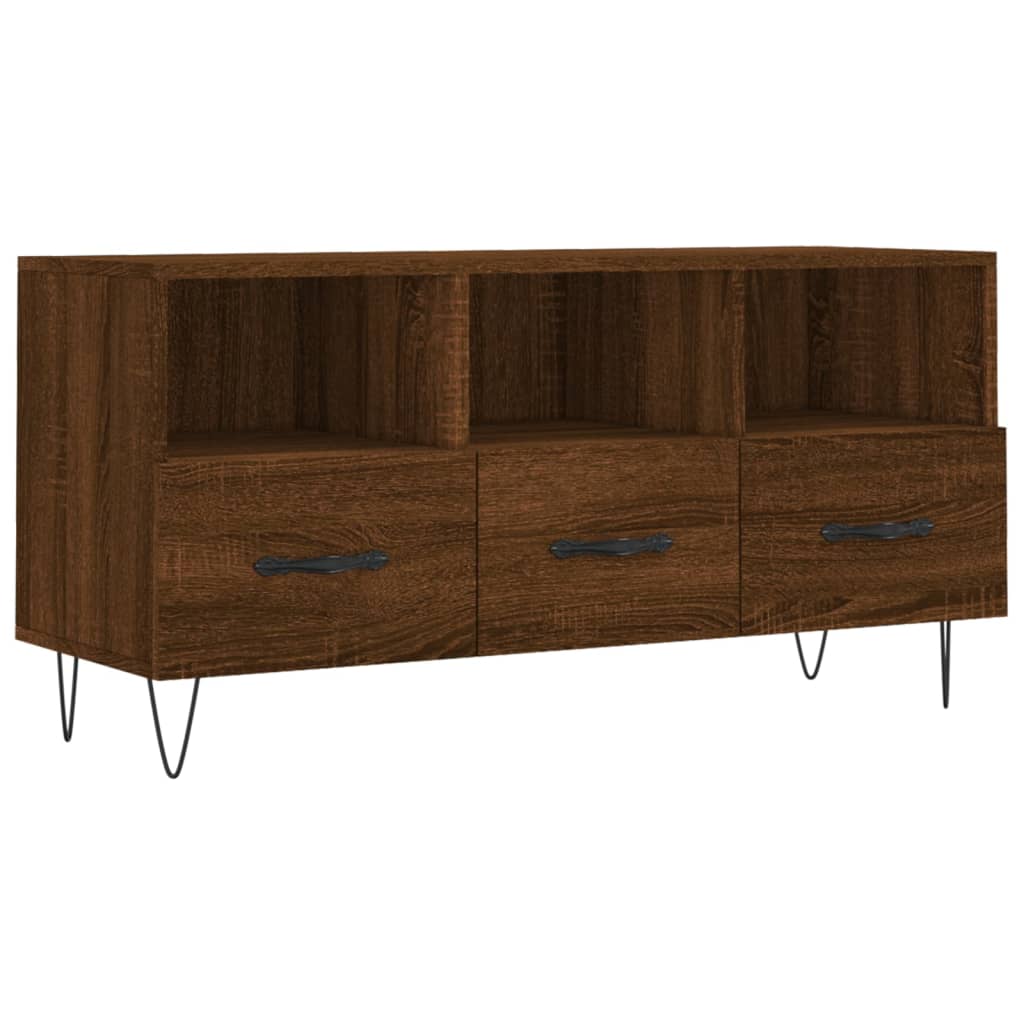 Modern Wooden TV Tele Stand Unit Cabinet With 3 Drawers & Open Storage Compartments