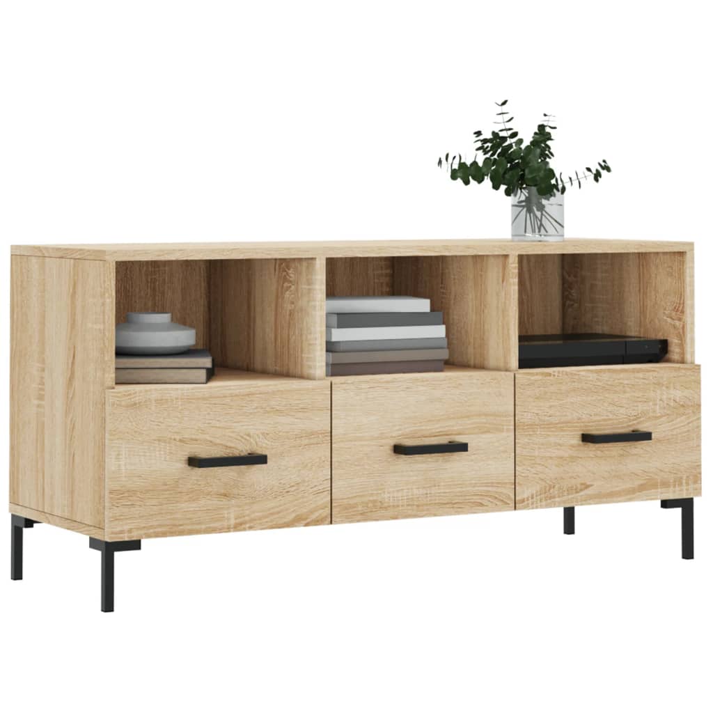Modern Wooden TV Tele Stand Unit Cabinet Home Entertainment Unit With 3 Drawers