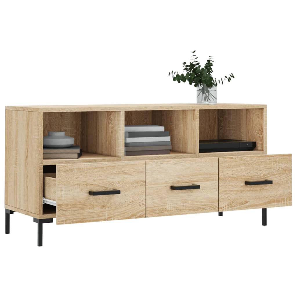 Modern Wooden TV Tele Stand Unit Cabinet Home Entertainment Unit With 3 Drawers
