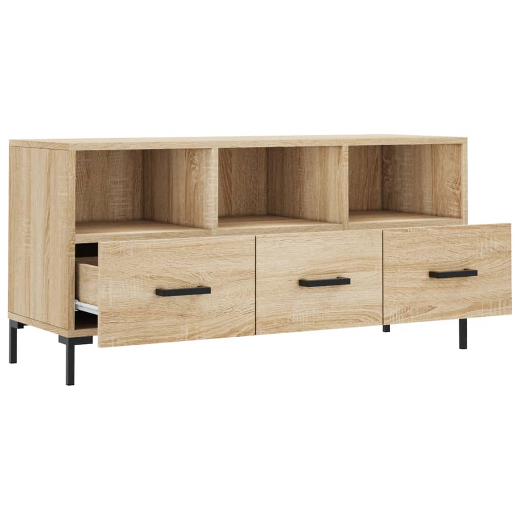 Modern Wooden TV Tele Stand Unit Cabinet Home Entertainment Unit With 3 Drawers