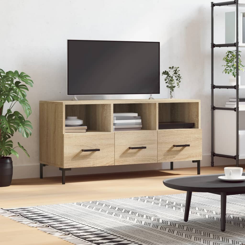 Modern Wooden TV Tele Stand Unit Cabinet Home Entertainment Unit With 3 Drawers