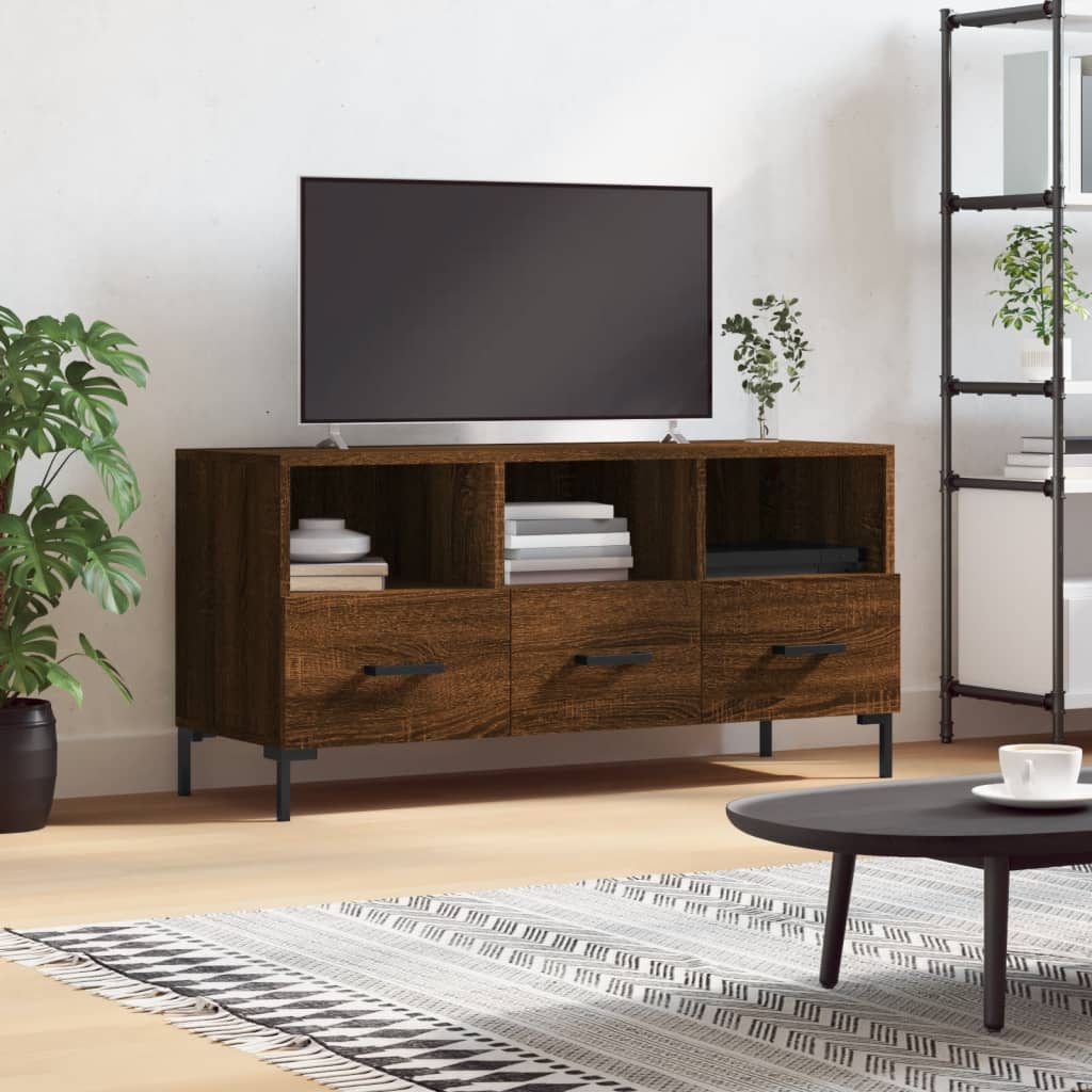 Modern Wooden TV Tele Stand Unit Cabinet Home Entertainment Unit With 3 Drawers