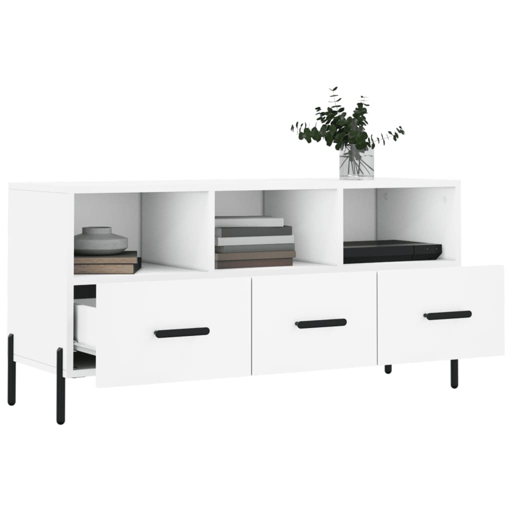 Modern Wooden TV Tele Stand Unit Cabinet With 3 Drawers & Storage Compartments