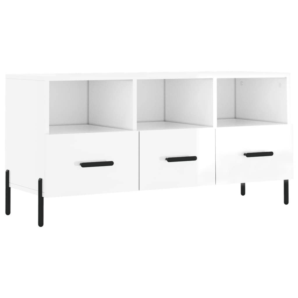 Modern Wooden TV Tele Stand Unit Cabinet With 3 Drawers & Storage Compartments