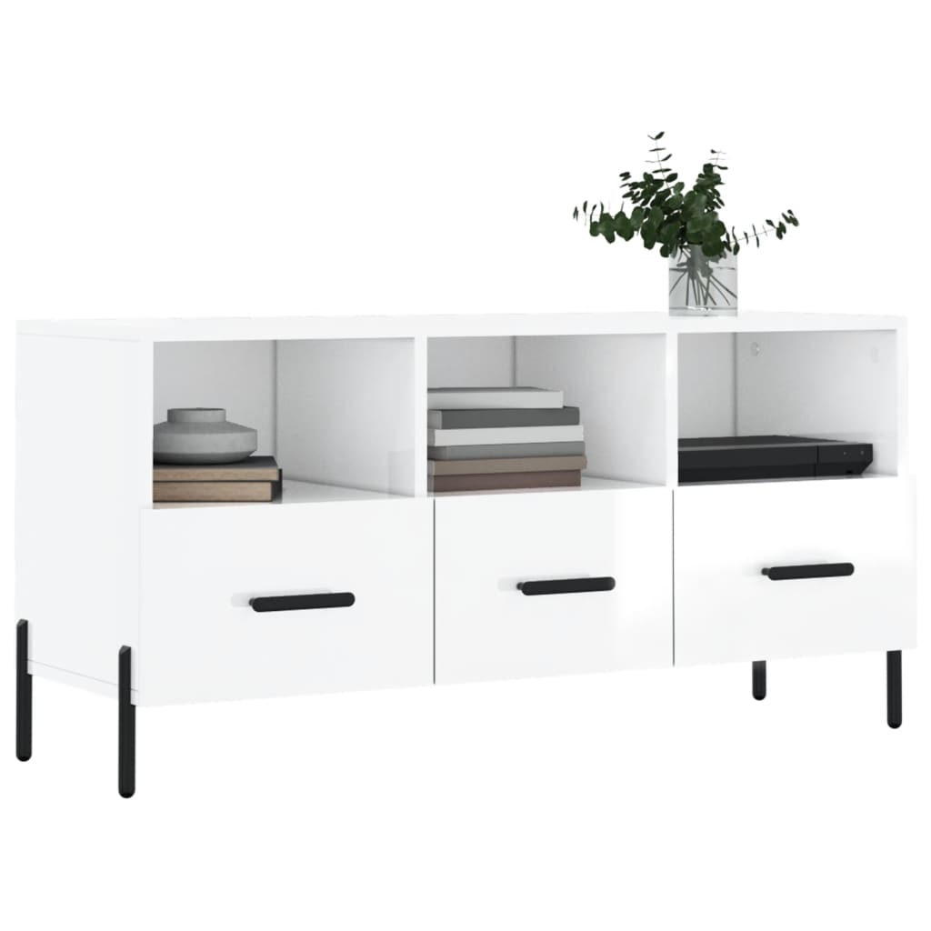 Modern Wooden TV Tele Stand Unit Cabinet With 3 Drawers & Storage Compartments