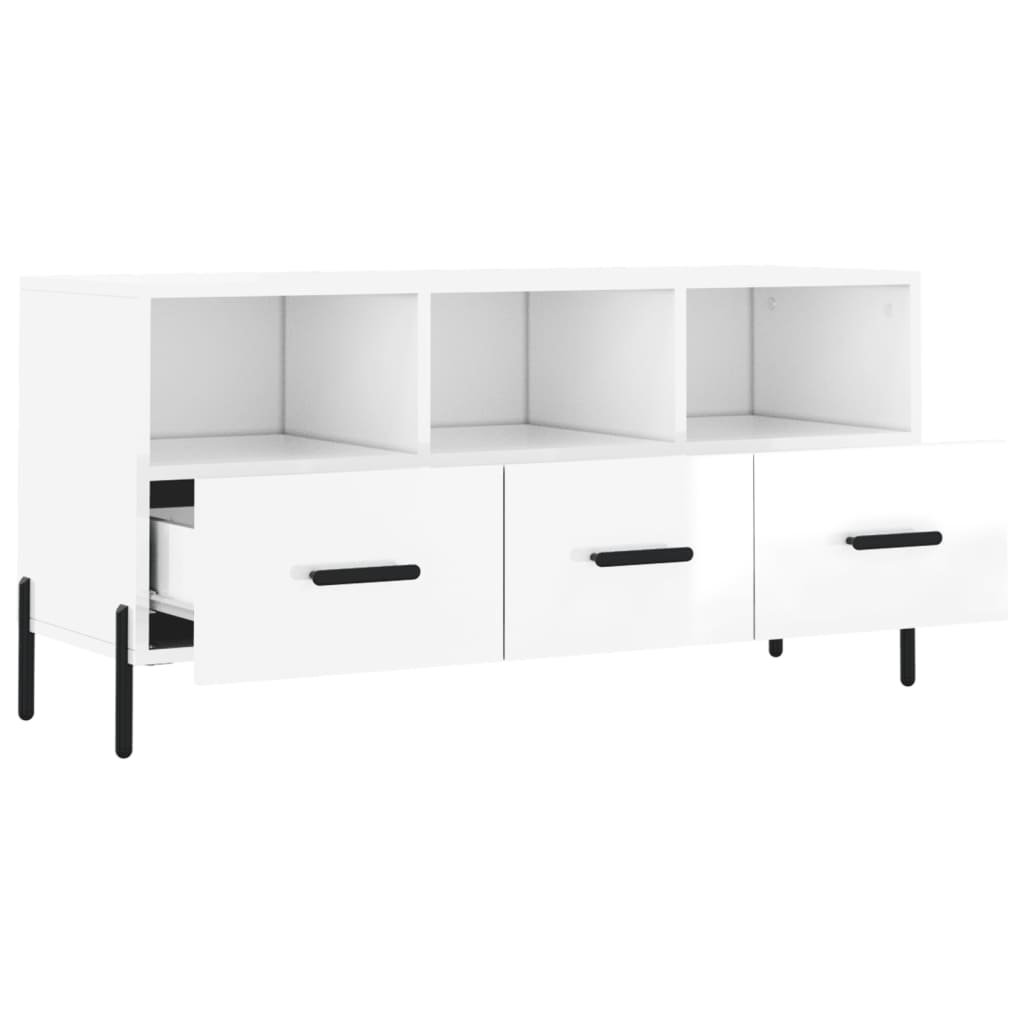Modern Wooden TV Tele Stand Unit Cabinet With 3 Drawers & Storage Compartments