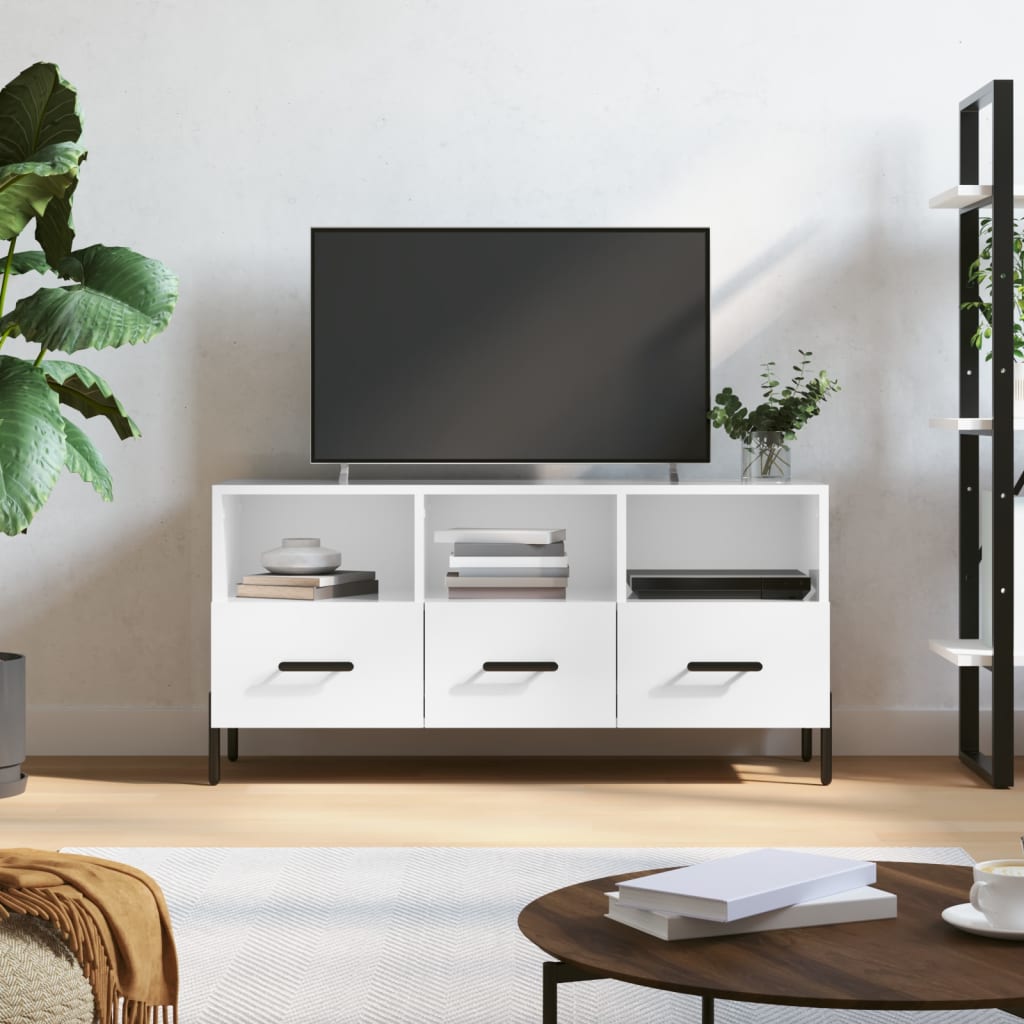 Modern Wooden TV Tele Stand Unit Cabinet With 3 Drawers & Storage Compartments