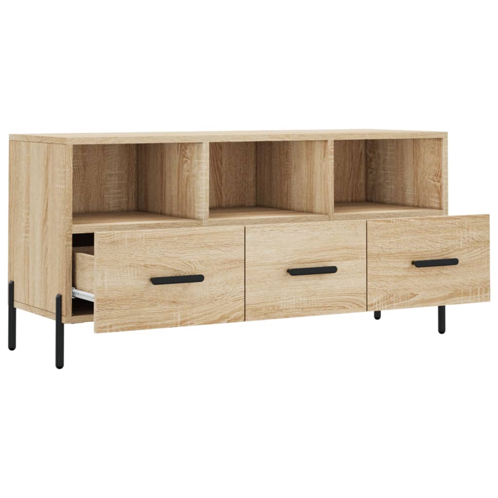 Modern Wooden TV Tele Stand Unit Cabinet With 3 Drawers & Storage Compartments