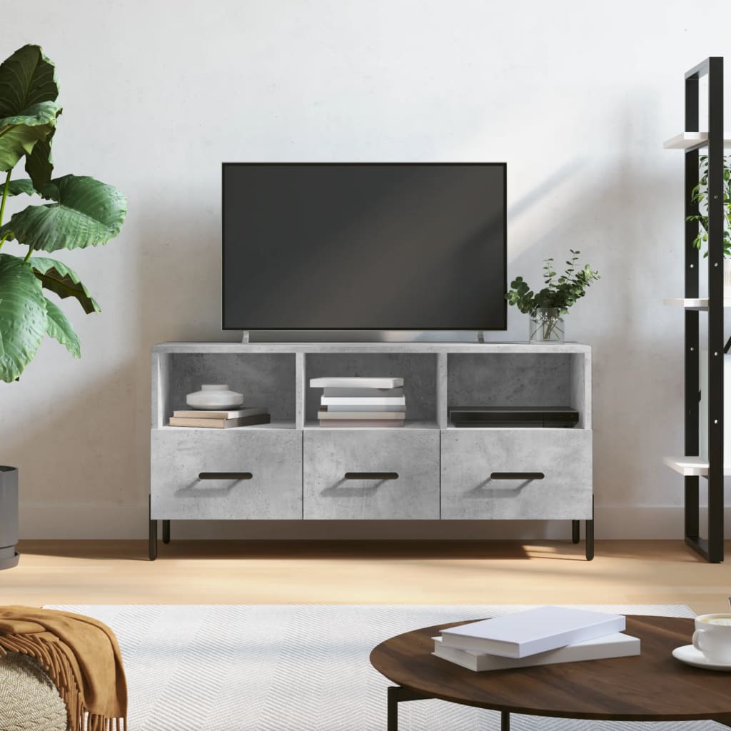 Modern Wooden TV Tele Stand Unit Cabinet With 3 Drawers & Storage Compartments