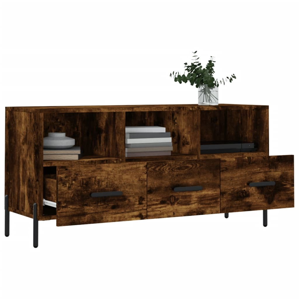 Modern Wooden TV Tele Stand Unit Cabinet With 3 Drawers & Storage Compartments