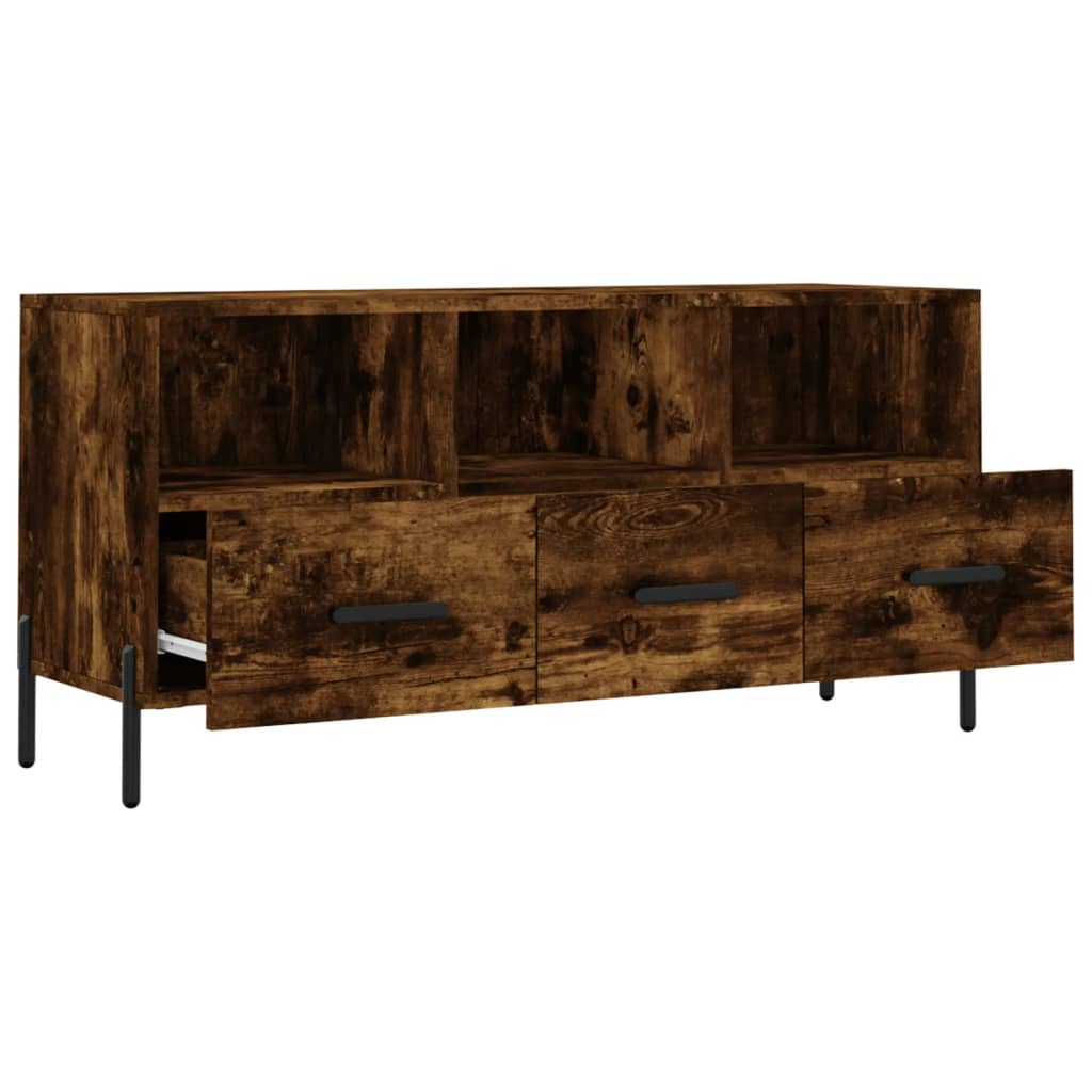 Modern Wooden TV Tele Stand Unit Cabinet With 3 Drawers & Storage Compartments