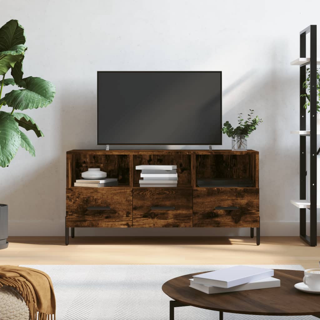 Modern Wooden TV Tele Stand Unit Cabinet With 3 Drawers & Storage Compartments
