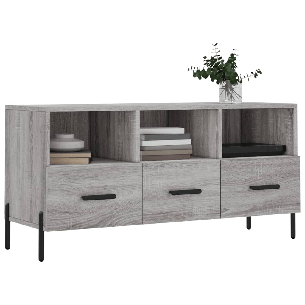 Modern Wooden TV Tele Stand Unit Cabinet With 3 Drawers & Storage Compartments