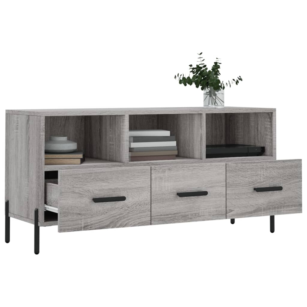 Modern Wooden TV Tele Stand Unit Cabinet With 3 Drawers & Storage Compartments