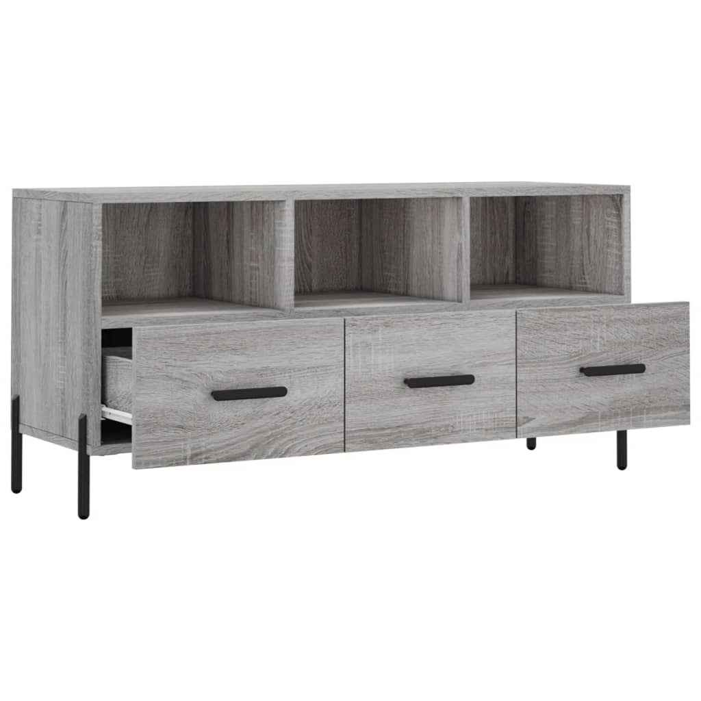 Modern Wooden TV Tele Stand Unit Cabinet With 3 Drawers & Storage Compartments