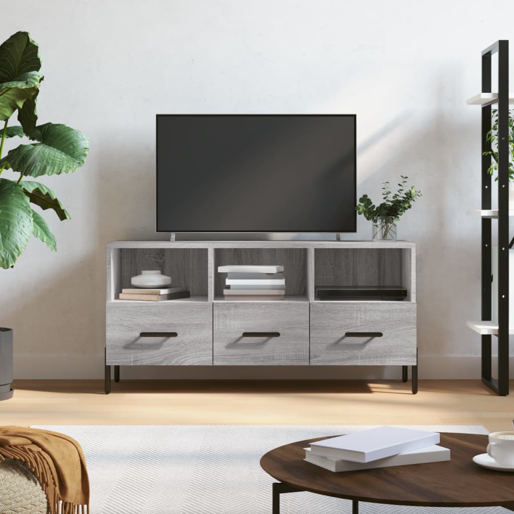 Modern Wooden TV Tele Stand Unit Cabinet With 3 Drawers & Storage Compartments