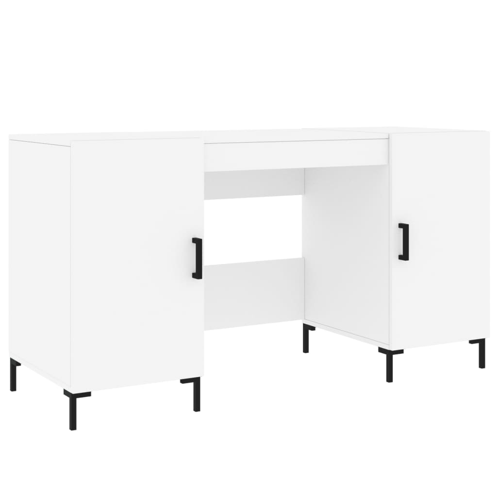 Desk White 140x50x75 cm Engineered Wood
