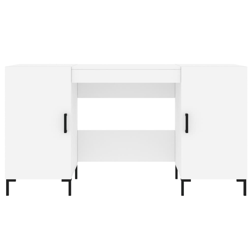 Desk White 140x50x75 cm Engineered Wood