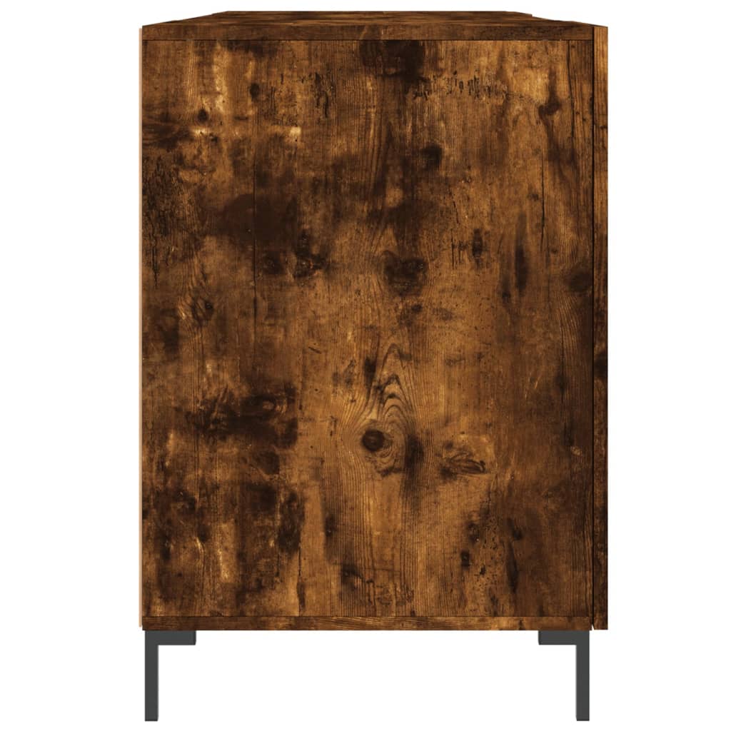 Desk Smoked Oak 140x50x75 cm Engineered Wood