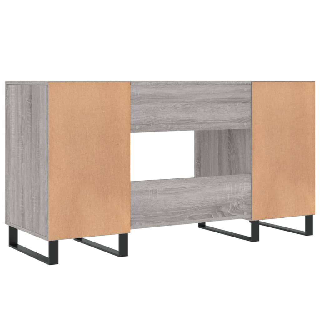 Modern Wooden Home Office Computer Table Desk With 2 Storage Cupboards Wood