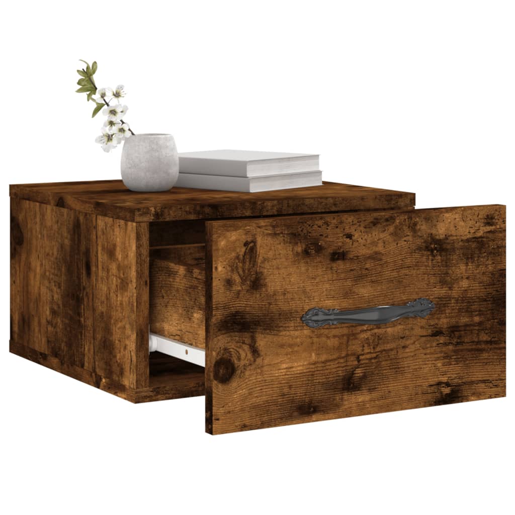 Wall-mounted Bedside Cabinets 2 pcs Smoked Oak 35x35x20 cm