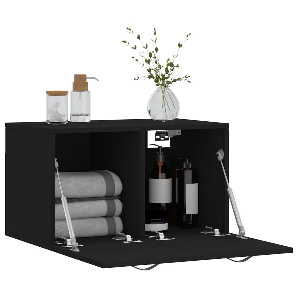 Wall Cabinet Black 60x36.5x35 cm Engineered Wood