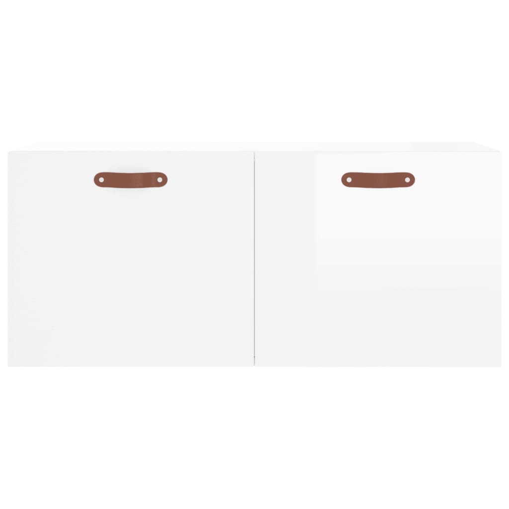 Wall Cabinet High Gloss White 80x36.5x35 cm Engineered Wood