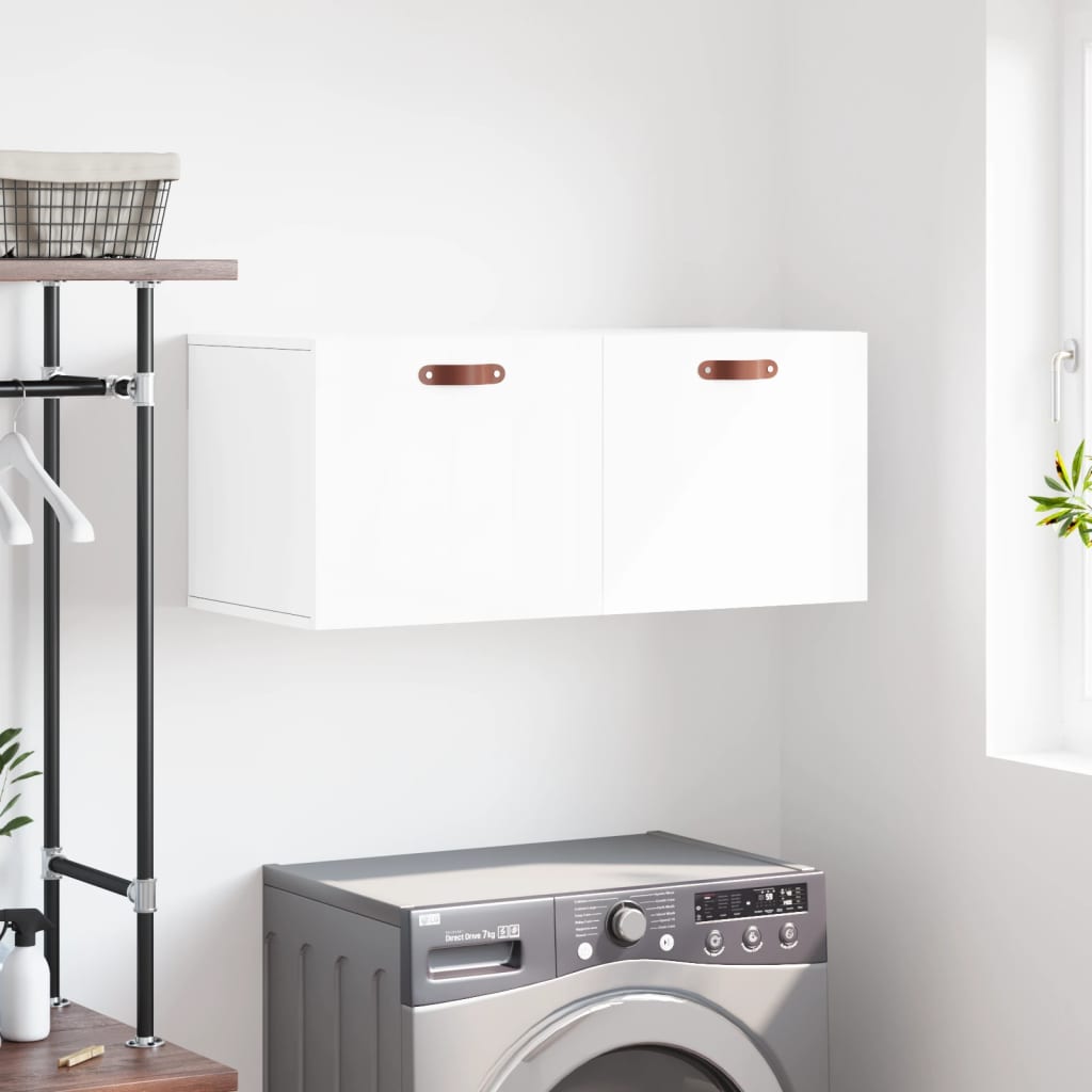 Wall Cabinet High Gloss White 80x36.5x35 cm Engineered Wood