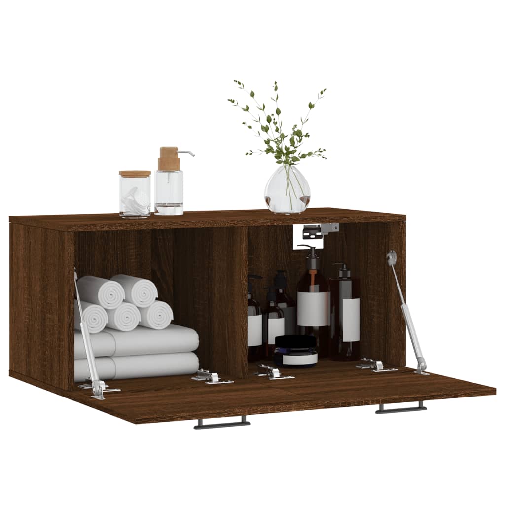 Wall Cabinet Brown Oak 80x36.5x35 cm Engineered Wood
