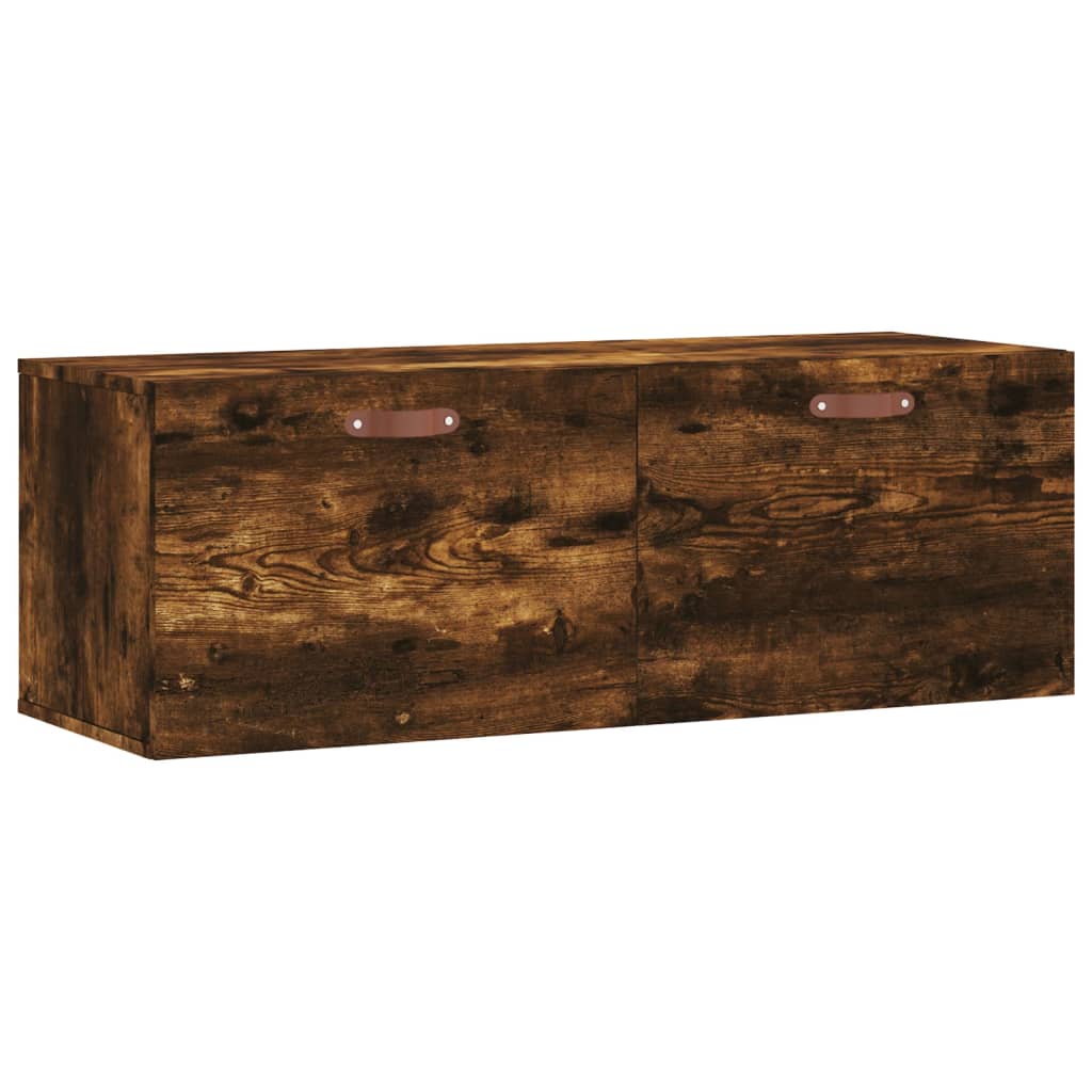 Wall Cabinet Smoked Oak 100x36.5x35 cm Engineered Wood