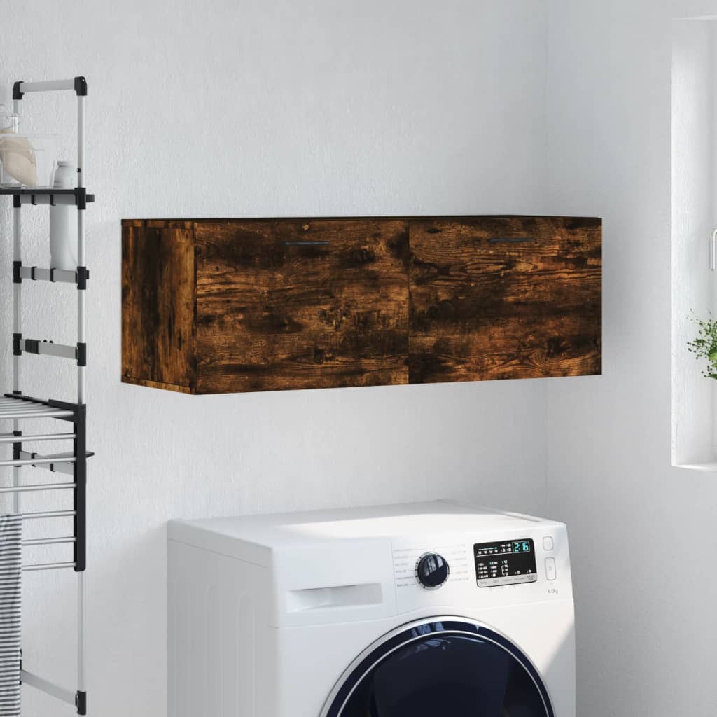 Wall Cabinet Smoked Oak 100x36.5x35 cm Engineered Wood