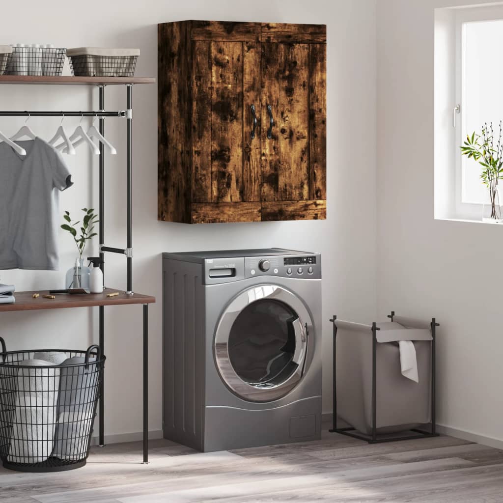 Wall Mounted Cabinet Smoked Oak 69.5x34x90 cm Engineered Wood
