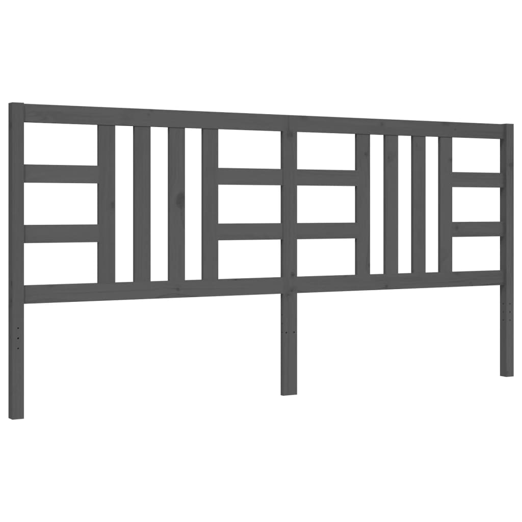 Bed Frame without Mattress Grey 200x200 cm Solid Wood Pine