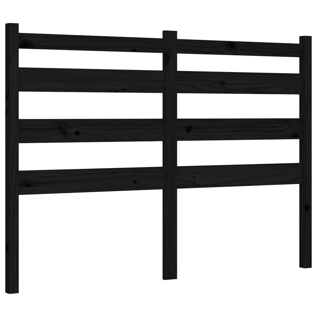 Bed Frame without Mattress Black Double Solid Wood Pine